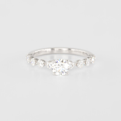 Solitaire Toscane or blanc & diamants 