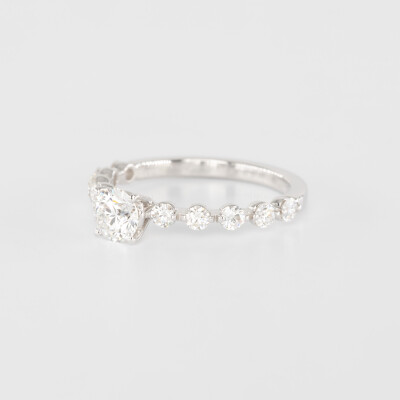 Solitaire Toscane or blanc & diamants 