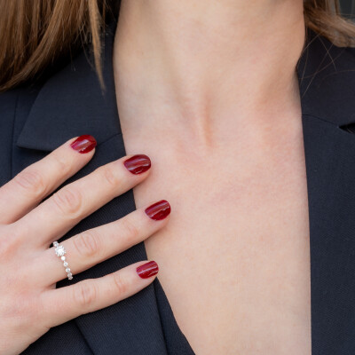 Solitaire Toscane or blanc & diamants 