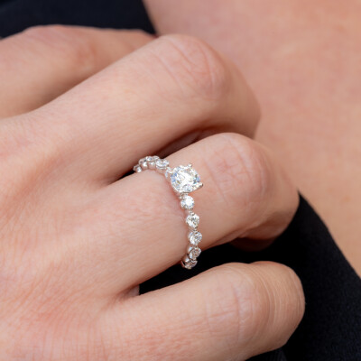 Solitaire Toscane or blanc & diamants 