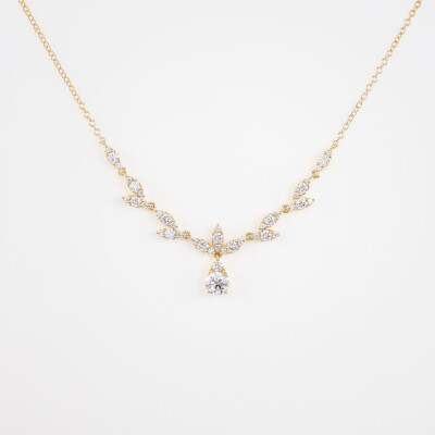 Collier Babylone or jaune & diamants