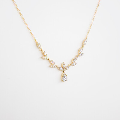 Collier Babylone or jaune & diamants