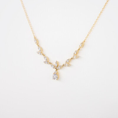 Collier Babylone or jaune & diamants