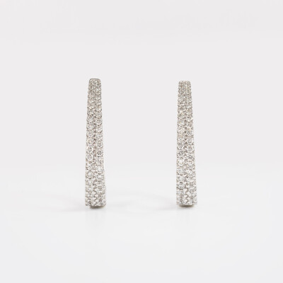 Créoles Sparkles or blanc & diamants 