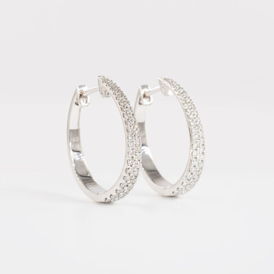 Créoles Sparkles or blanc & diamants