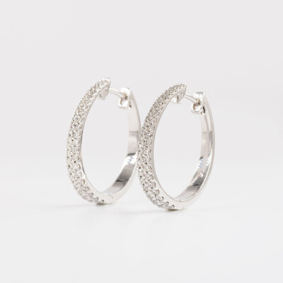 Créoles Sparkles or blanc & diamants