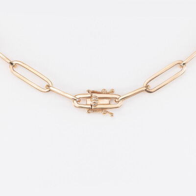 Collier Riviera or rose & diamants