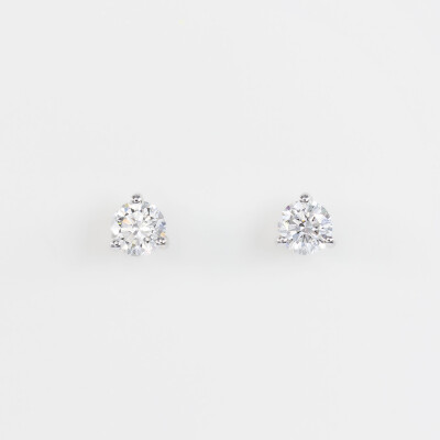 Puces d'oreilles Halo or blanc & diamants 