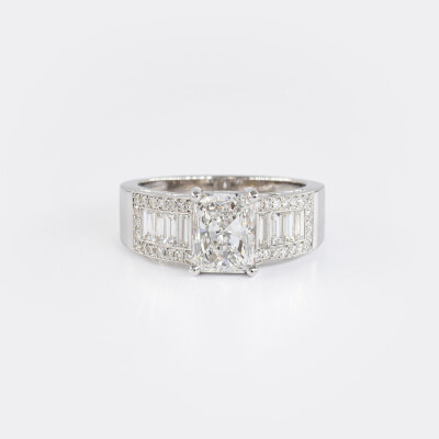 Bague Signature 1930 or blanc & diamants