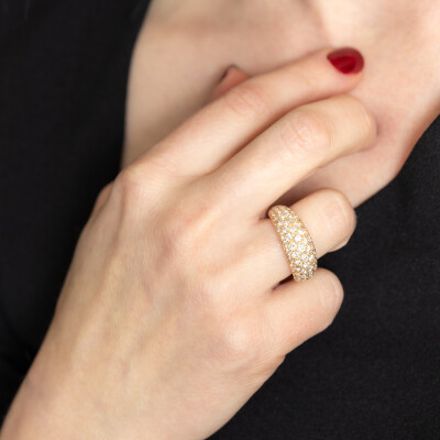 Jonc Sparkles or rose & diamants 