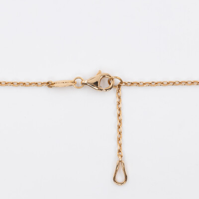 Collier Aura or rose, émeraude & diamants