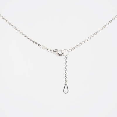 Collier Pompadour or blanc, rubis & diamants