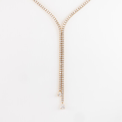 Collier Cascada or rose & diamants