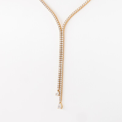 Collier Cascada or rose & diamants