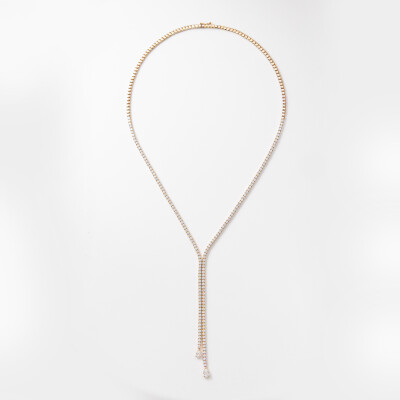 Collier Cascada or rose & diamants