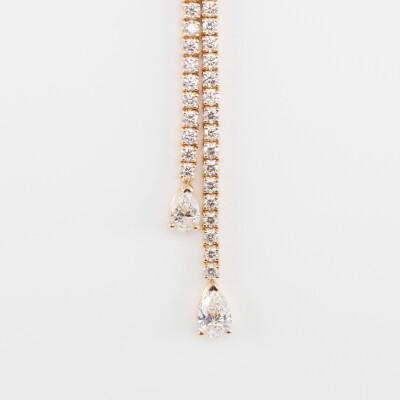 Collier Cascada or rose & diamants