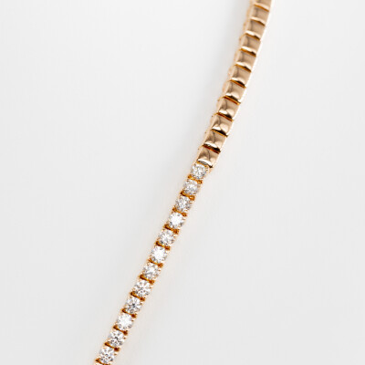 Collier Cascada or rose & diamants