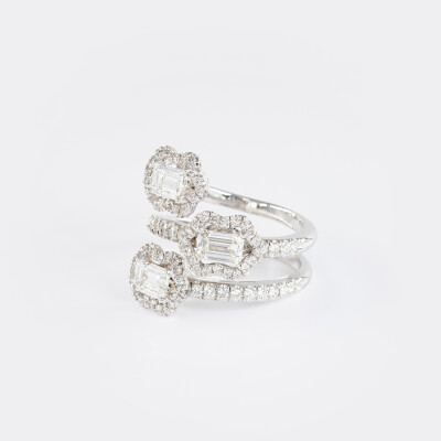 Bague Calyx Trilogie or blanc & diamants