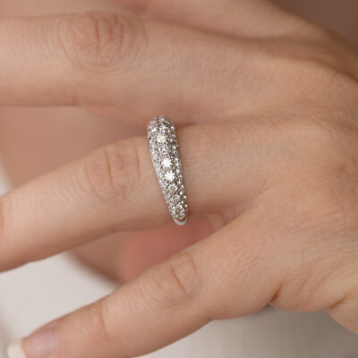 Jonc Sparkles or blanc & diamants 