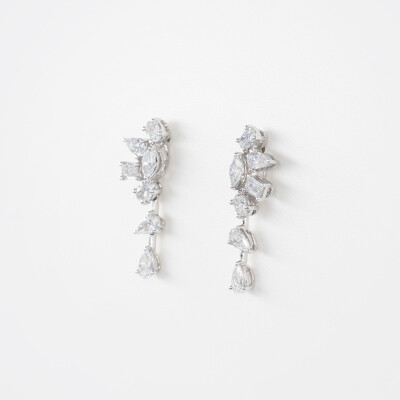 Boucles d'oreilles Versailles or blanc & diamants