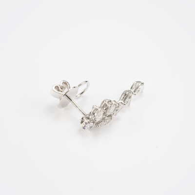 Boucles d'oreilles Versailles or blanc & diamants
