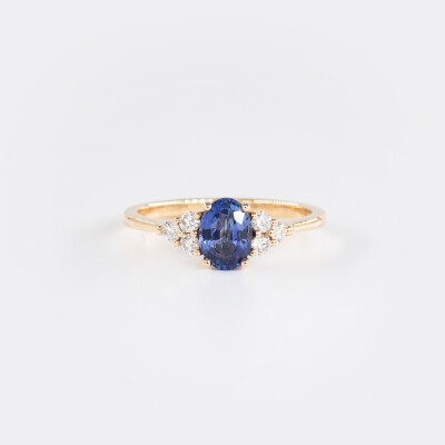 Bague Olympe or rose, saphir & diamants 