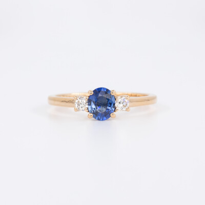 Bague Mademoiselle or rose, saphir & diamants 