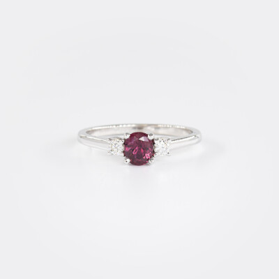 Bague Mademoiselle or blanc, rubis & diamants