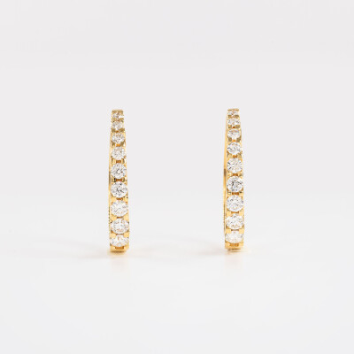 Créoles Impératrice or jaune & diamants