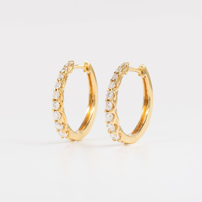 Créoles Impératrice or jaune & diamants