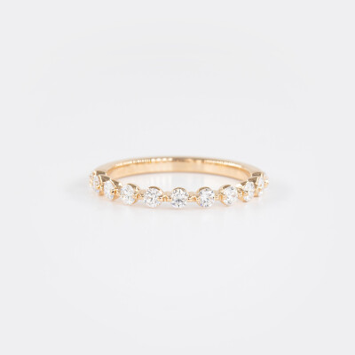 Alliance Toscane demi-tour or rose & diamants 
