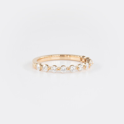 Alliance Toscane demi-tour or rose & diamants 