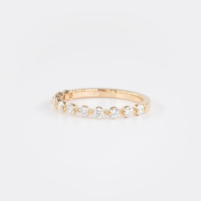 Alliance Toscane demi-tour or rose & diamants 