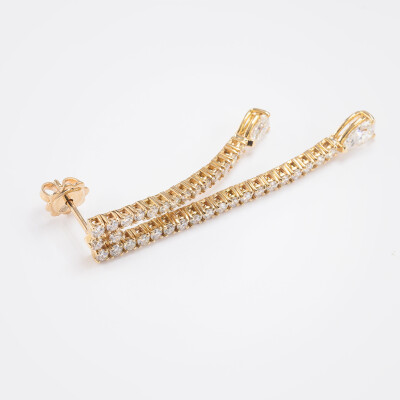 Boucles d'oreilles Cascada or rose & diamants