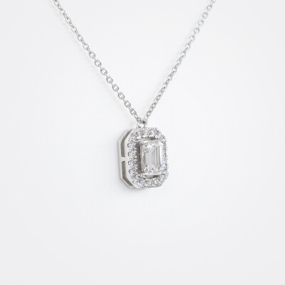 Collier Evidence or blanc & diamants