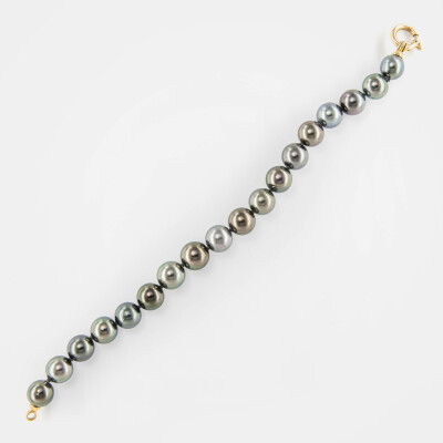Bracelet or jaune & perles Tahiti