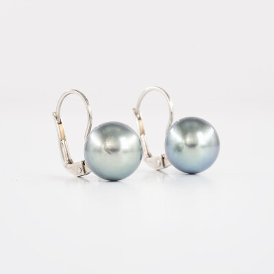 Dormeuse or blanc & perles Tahiti
