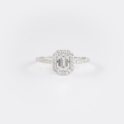 Solitaire Evidence or blanc & diamants