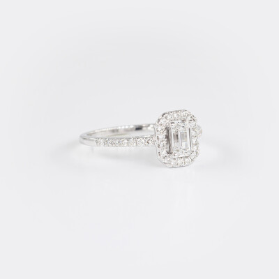 Solitaire Evidence or blanc & diamants