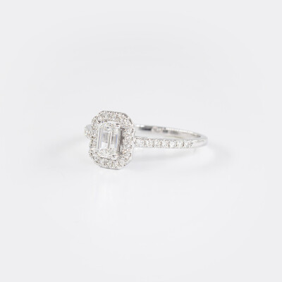 Solitaire Evidence or blanc & diamants