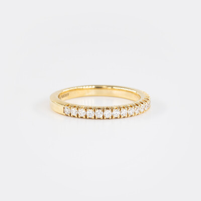 Alliance Elégante demi-tour or jaune & diamants
