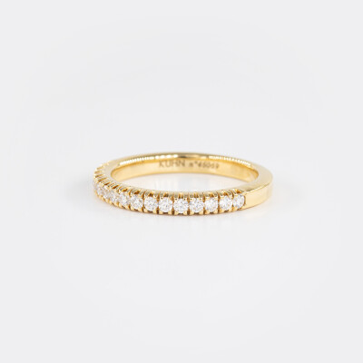 Alliance Elégante demi-tour or jaune & diamants