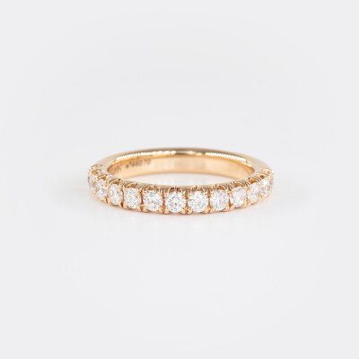 Alliance Elégante demi-tour or rose & diamants