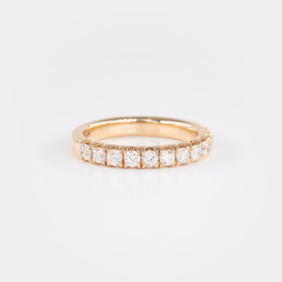Alliance Elégante demi-tour or rose & diamants