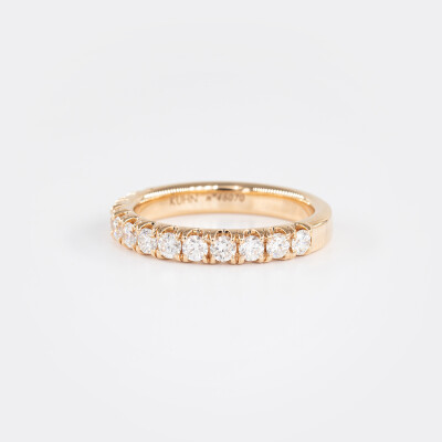 Alliance Elégante demi-tour or rose & diamants