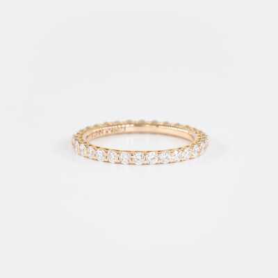 Alliance Moderne tour complet or rose & diamants