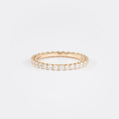 Alliance Moderne tour complet or rose & diamants