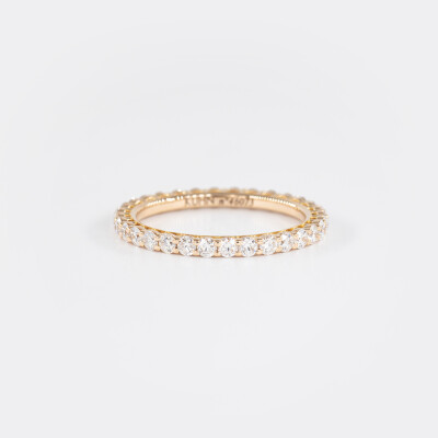 Alliance Moderne tour complet or rose & diamants