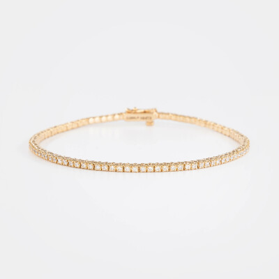 Bracelet Rivière or rose & diamants