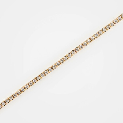 Bracelet Rivière or rose & diamants